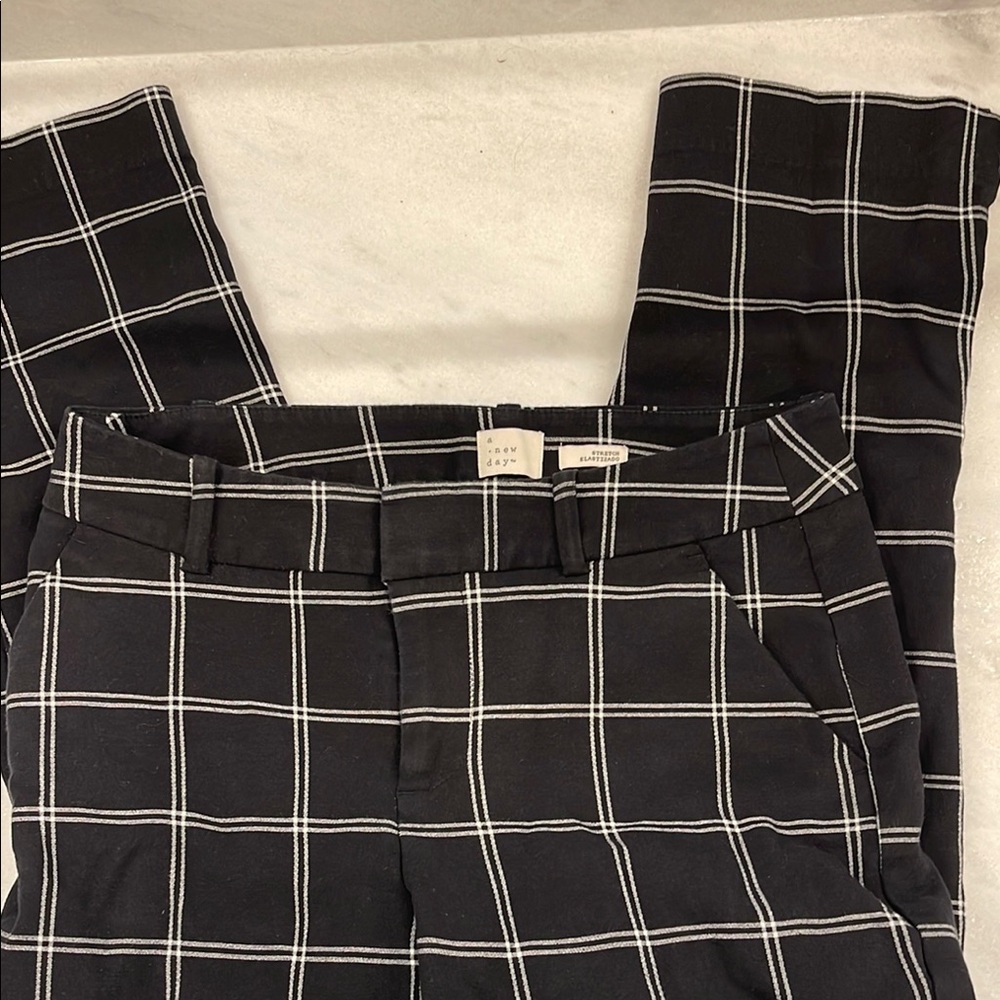 A New Day Black and White Checkered Women's Pants